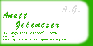 anett gelencser business card